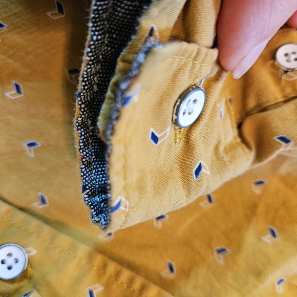 3T Boy PD & C Peached Poplin Button Up Yellow w Print - Picture 10 of 11